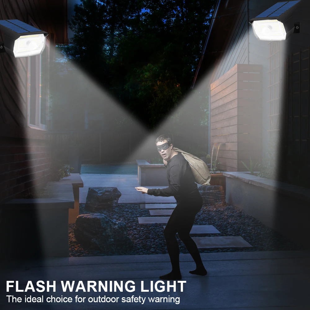 56 LED Solar Landscape Spotlights Outdoor Waterproof Motion Sensor 3 Mode Solar Wall Garden Powered Lights Yard Porch Pathway 6