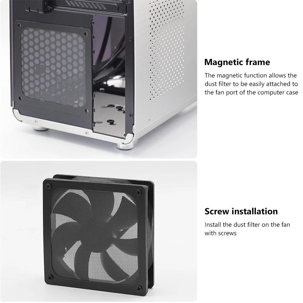 140mm 120mm 80mm Magnetic PC Chassis Cooling Dust Filter Magnetic PVC Net Guard Fan Cover Dust Filter Antidust Net for Computer