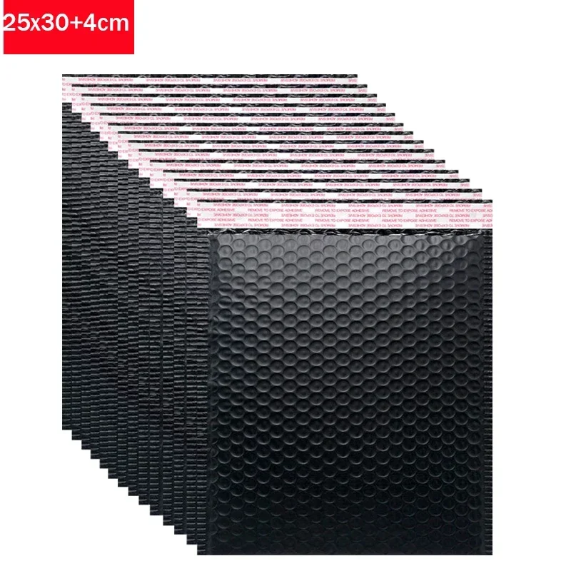 동시 압출 두꺼운 필름 봉투, 수제 블랙 폼, 충격 방지, 25x30cm, 우편 사양, 50 개 배송 방수