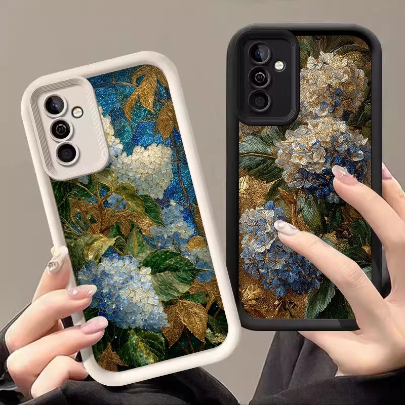 Creative Blue Hydrangea Floral Soft Phone Case Cover