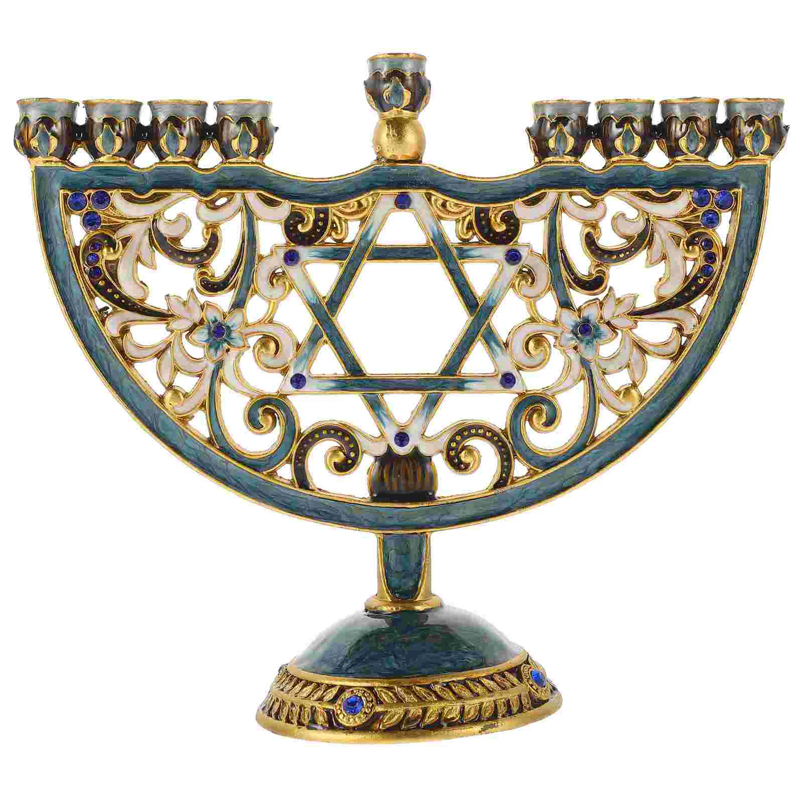 

Hanukkah Candle Holder Jewish Branches Candlestick Holder Retro Decorative Hanukkah Jewish Nine Head Tree Candlestick