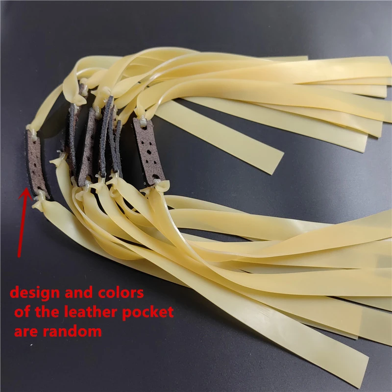 Thickness 1.5mm/0.06in Thick Slingshot Latex Flat Rubber Strip 5 /10 Pack Leather Design And Color Random Outdoor Shooting