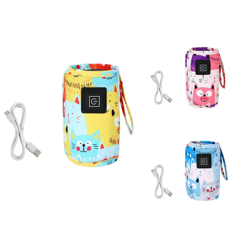

USB Milk Water Warmer Travel Stroller Insulated Bag Portable Baby Nursing Bottle Heater For Infant Outdoor Winter