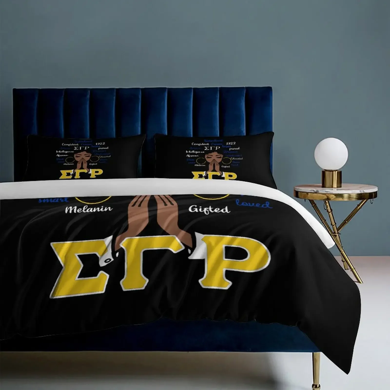 Sigma Sorority Gamma Rho Bedding Set SGR Duvet Cover Bedroom Comforter Single Twin King ​Size Quilt Cover Home Textile 2/3PCS 4