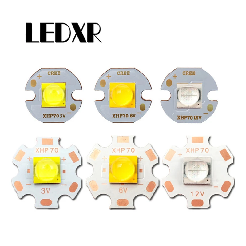 LED Flashlight XHP70 high-power 7070 ceramic 20/36W DC3V6V12V white light warm white blue light headlight searchlight maintenace