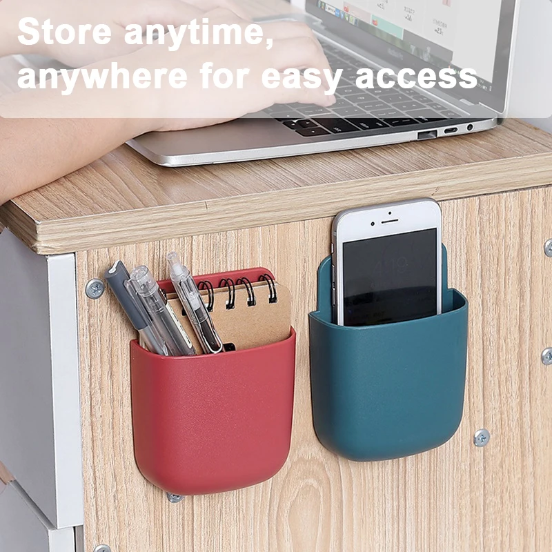 Wall Mounted Storage Box Cosmetic Remote Control Holder Bathroom Rack Wall Shelf Adhesive