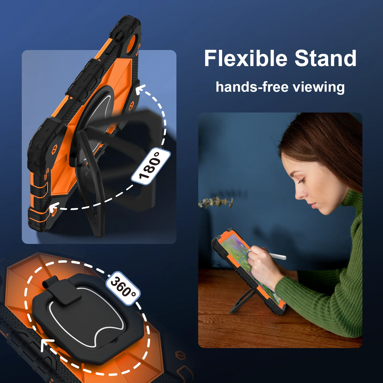 Ultimate Shockproof Rugged Tablet Case with 360° Rotating Handle Stand and Heavy Duty Protection