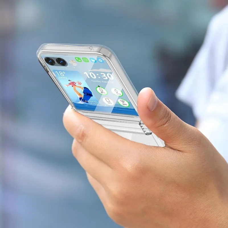 Luxury 3-in-1 Hinge Protection Transparent Case, Shockproof PC TPU Armor Cover