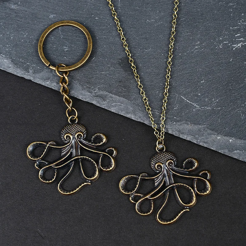 Modeschmuck Vintage Charm Fluch der Karibik Schlüsselanhänger Oktopus Schlüsselanhänger für Männer Frauen Geschenke – Detail 9