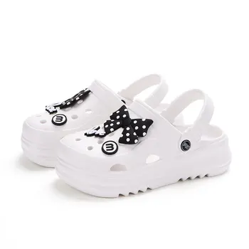 Women Clogs New Arrival Soft EVA Thick Platform Slippers Comfortable Garden Shoes Fashion Black White Butterfly Beach Sandals 1