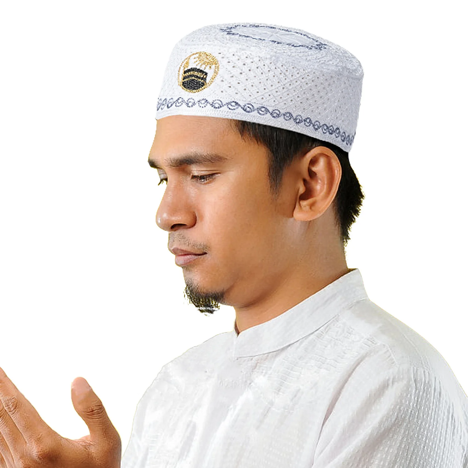 Nouveaux hommes musulmans casquette de prière chapeau coton broderie loisirs arabie saoudite chapeau islamique casquette hommes foulard Topkippot Turban casquette saoudienne