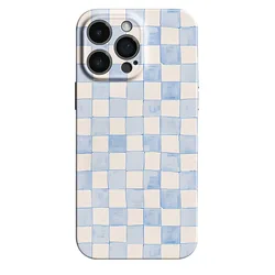 Grid Pattern Hard PC Phone Case - Durable Protective Cover - Honor 30S (JSS140)