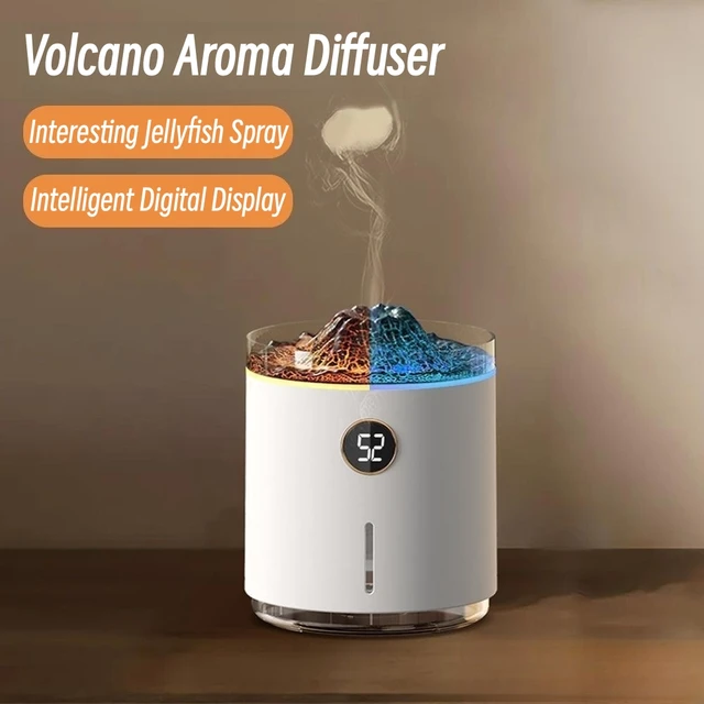 Flame Volcano Air Humidifier USB Aroma Diffuser Essential Oils