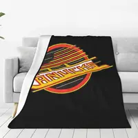 Vancouver Hockey - Retro Canucks Skate Blanket Fleece Warm Sofa Throw Blankets For Couch Bedding Office Throws Bedspread Quilt 1