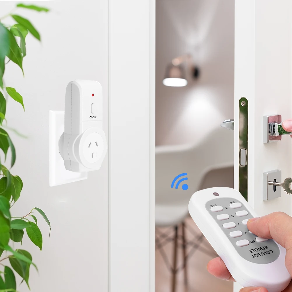 433.92MHz Wireless Remote Control House Power Outlet Light ON/OFF Switch Socket 240V 50Hz 10A On/Off Power Outlet for Light Lamp
