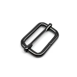 Enhanced Metal Adjustable Leather Bag Strap with Roller Pin Buckle and O-Ring Slider - Inner wide 51mm (Gun black)