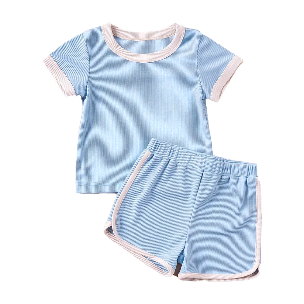 Kids clothing set Boys Girls Toddler 2Pcs Summer Outfit Set Short Sleeve T-Shirt Shorts 1-6Y
