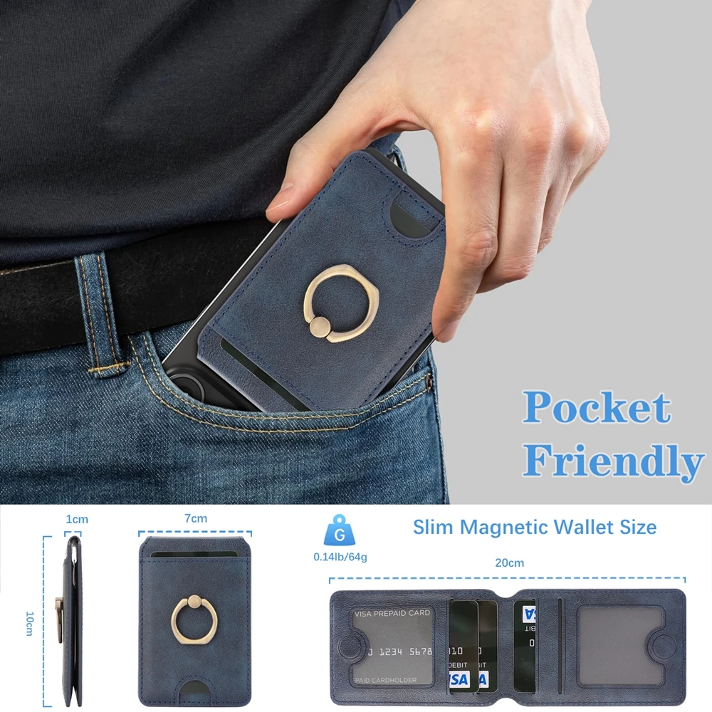 Introducing the Magnetic Leather Card Holder with Kickstand & Slots – a versatile, stylish accessory