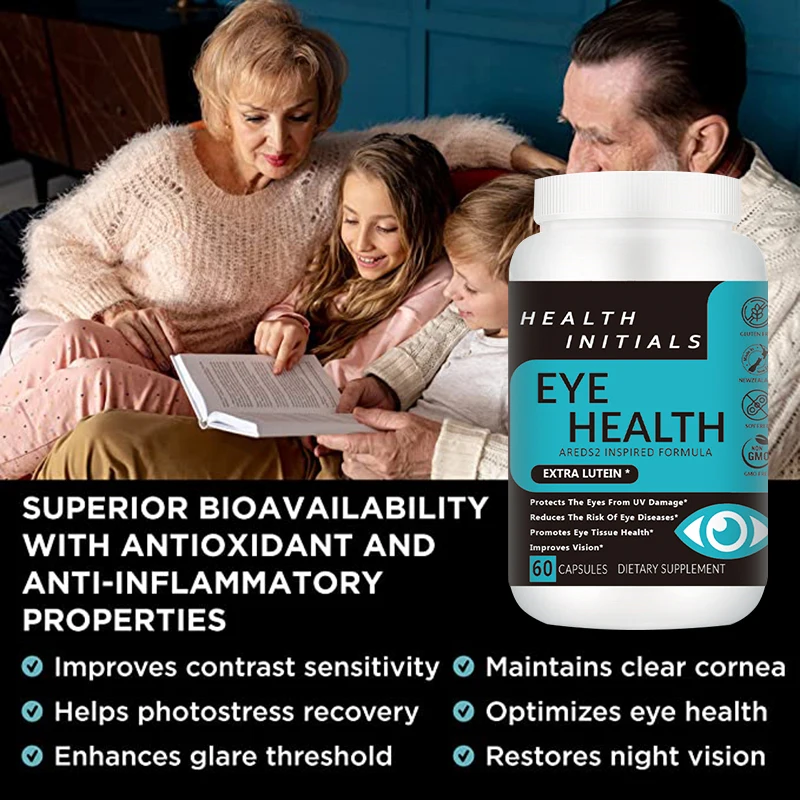 

Eye Vitamins with Lutein and Bilberry Extract for Eye Straining, Dry Eyes, and Vision Health Adult Lutein Blend