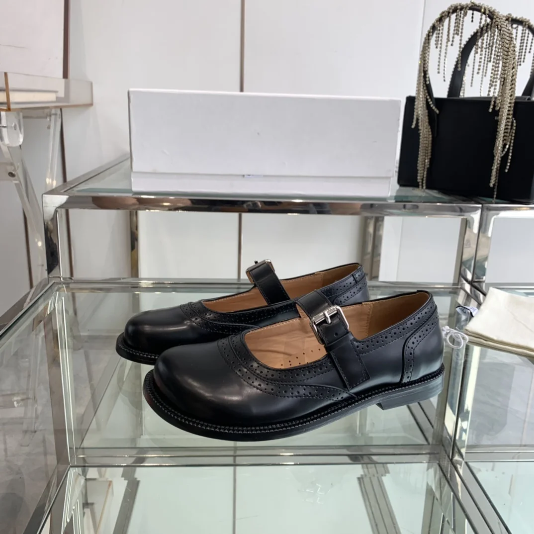 Genuine leather thick sole retro high-quality Mary Jane women's singles shoes