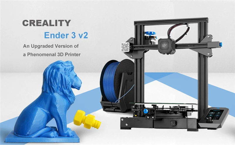 resin printer Official Creality Ender 3 V2 3D Printer Silent Motherboard Carborundum Glass Bed MeanWell Power Supply Ender 3 3D Printers 3d printers