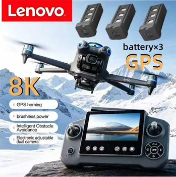 Drone Lenovo GT60 con schermo grande da 4,3 pollici, pieghevole, doppia fotocamera 8K HD, GPS, motore brushless, sistema di evitamento ostacoli ottico, Airdrop, quadricottero RC