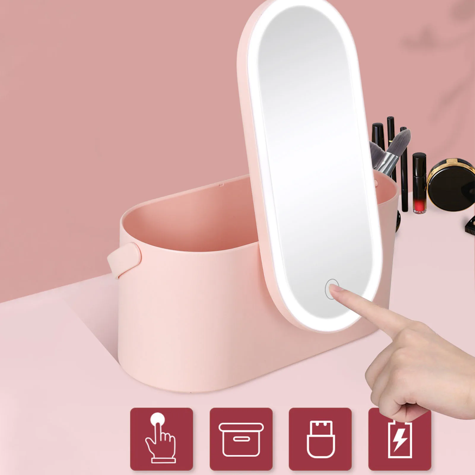 

Makeup Train Case Portable Makeup Bags Traveling Essentials Novelty Gifts Ideas For Women Girls Toiletries Organizer Case With