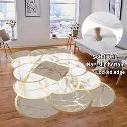 Irregular Gold Carpets for Living Room Decoration Home Lounge Large Area Rug Bedroom Carpet Washable Decor Floor Mats Non-slip