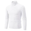 New Men's High Neck Sweater Solid Color Pullover Knitted Warm Casual Turtleneck Sweatwear Woolen Mens Winter Outdoor Tops 4