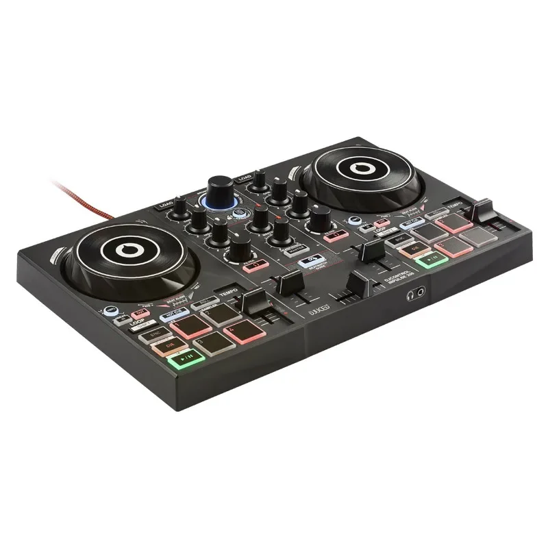 미니 스마트 DJ 디쉬 컨트롤러, 입문용 휴대용 DJ 플레이어, 사운드 카드 내장, 헤드폰 연결 가능, 사운드 RCA 지원