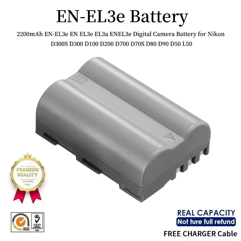2200mAh EN EL3e EN EL3e EL3a ENEL3e Digital Camera Battery for Nikon