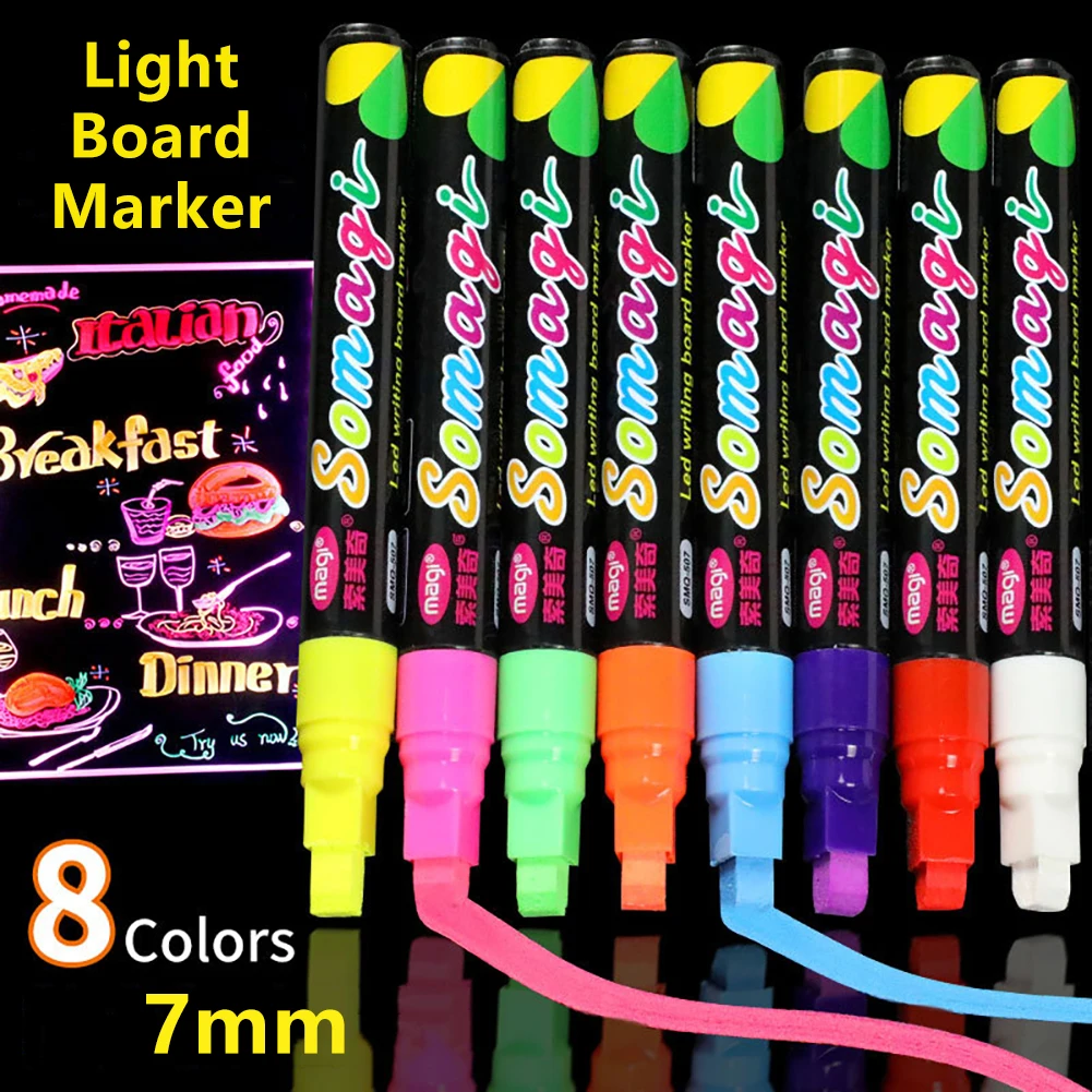marker pens color marker pens pen marker 8Pcs LED writing board erasable marker highlighter fluorescent marker