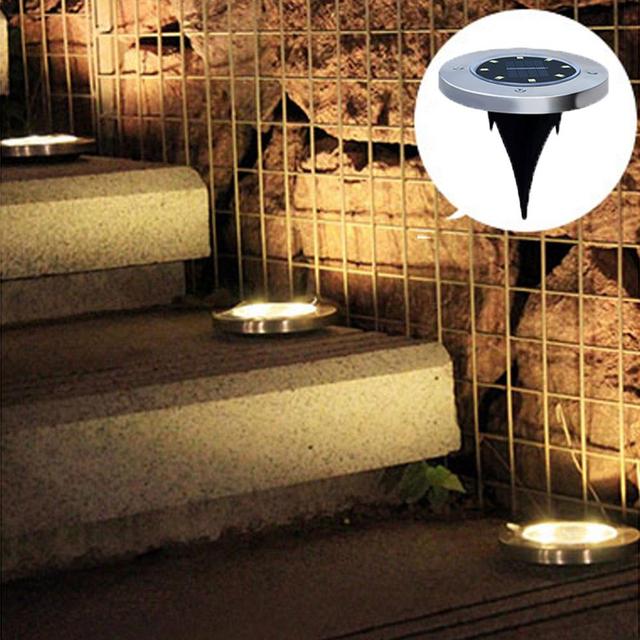 Solar Powered Ground Light 4/8 LED Outdoor Path Light Spot Lamp Yard Garden Lawn Landscape Waterproof