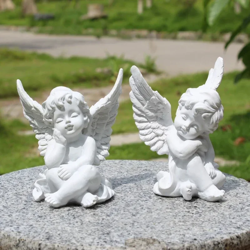 

European Cute Resin Cupid Angel Miniature Accessories Decor Crafts Home Room Desktop Ornaments Christmas Wedding Gifts Statues