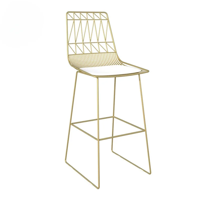 

Nordic High Bar Stool Luxury Iron Bar Chair Living Room Modern Simple Dining Chair Home Kitchen Furniture 65/75cm Gold Black