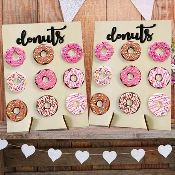 Wooden Donut Stand Wedding Decoration Wall Dessert Doughnut Table Holder Baby Shower Birthday Party Table Decor Supplies 1