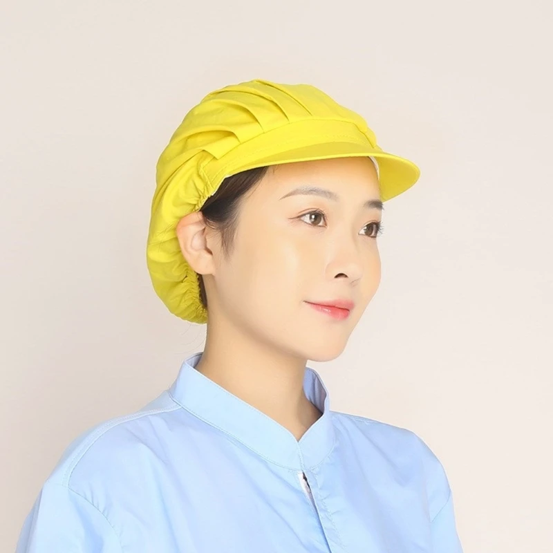 남성과 여성 다이닝 캡 케이터링 워크샵 방진 작업 모자 보호용 통기성 메쉬 요리사 모자 탄성 크기 DXAA