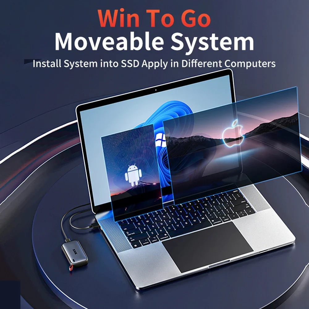 SSK 외장형 솔리드 스테이트 드라이브 휴대용 SSD 1TB 2TB 최대 2000MB/s 타입-C 외장 하드 드라이브 노트북 데스크탑 게임 콘솔용