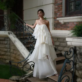 Galarity 2025 Evening Dresses Women Backless Layered Chiffon Beach Prom Dresses For Party Formal Wedding Guest Gown Customized