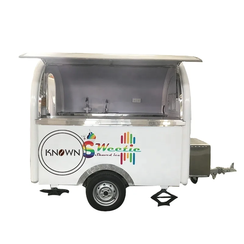 Airstream Stainless Steel Hot Dog Pizza Small Coffee Ice Vending Cart Restaurant Mobile Fast Food Trailer Truck For Sale xiaomi mijia smart electric kettles c1 1 5l 1 7l tea coffee stainless steel fast hot boiling stainless 1500w water kettle teapot