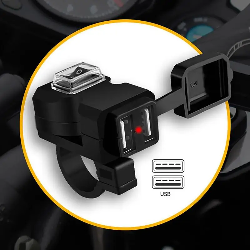 오토바이 USB 포트 USB 어댑터 오토바이 듀얼 USB 충전 포트 보호 오토바이, 휴대폰 및 듀얼 USB 충전기