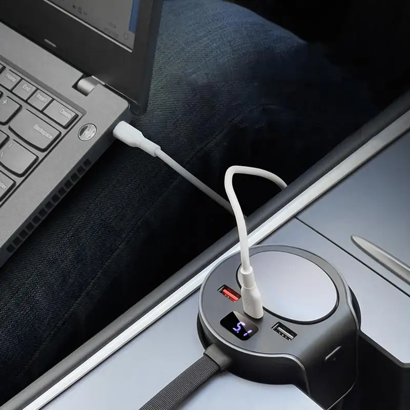

Glove Box Docking Station For Tesla Model Y Model 3 Quick Charger 2 USB Shunt Hub Flocking Adapter Powered Splitter Extension