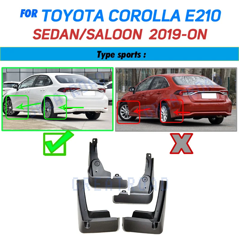 Set For Toyota Corolla E210 Touring Sports Estate 2019 - 2023 Front Rear  Car Mud Flaps Splash Guards Accessories 2020 2021 2022 - AliExpress