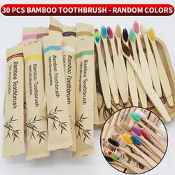 Eco - Friendly Bamboo Toothbrush Set - Biodegradable and Versatile (30PCS)