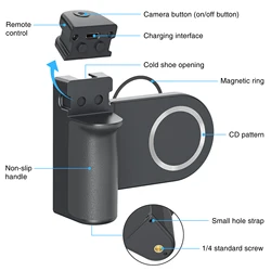 UURIG Phone CapGrip Handheld Selfie Booster with Bluetooth Shutter (Snapgrip)