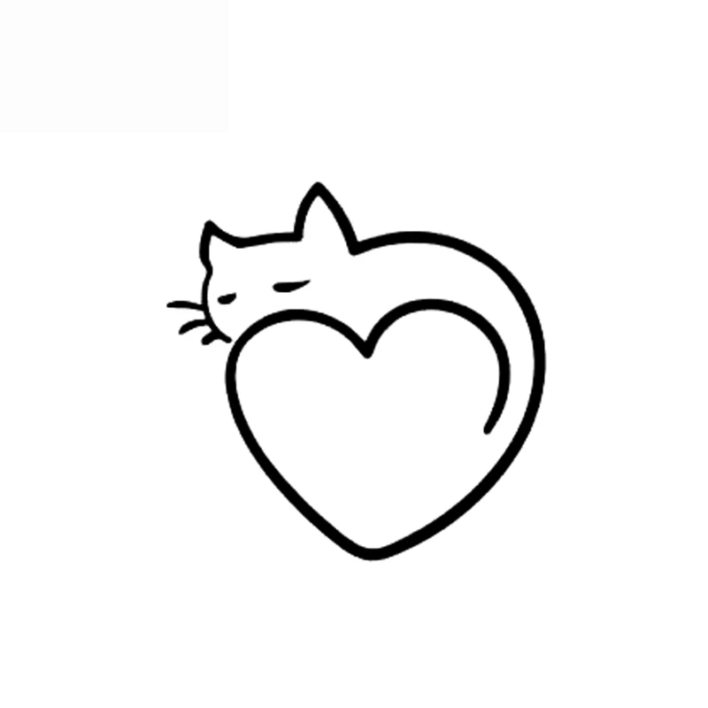

Heart Art Cat Car Sticker Decoration Waterproof Decal Laptop Suitcase Truck Motorcycle Auto Accessories PVC,11cm*11cm