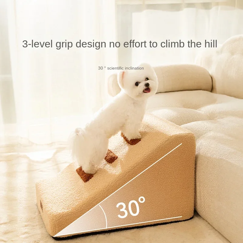 Indoor Dog Stairs Ramp Use Outdoor Sturdy Comfortable Washable Machine Cover Anti Slip High Density Sponge Dog Climbing Ladder