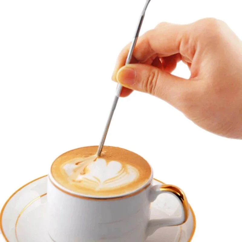Description Picture 6 of itemCoffee Art Needles Stainless Steel Cappuccino Latte Espresso Coffee Cafe Mixer Tool Decorating Art Pen Coffee Stick Art Needles