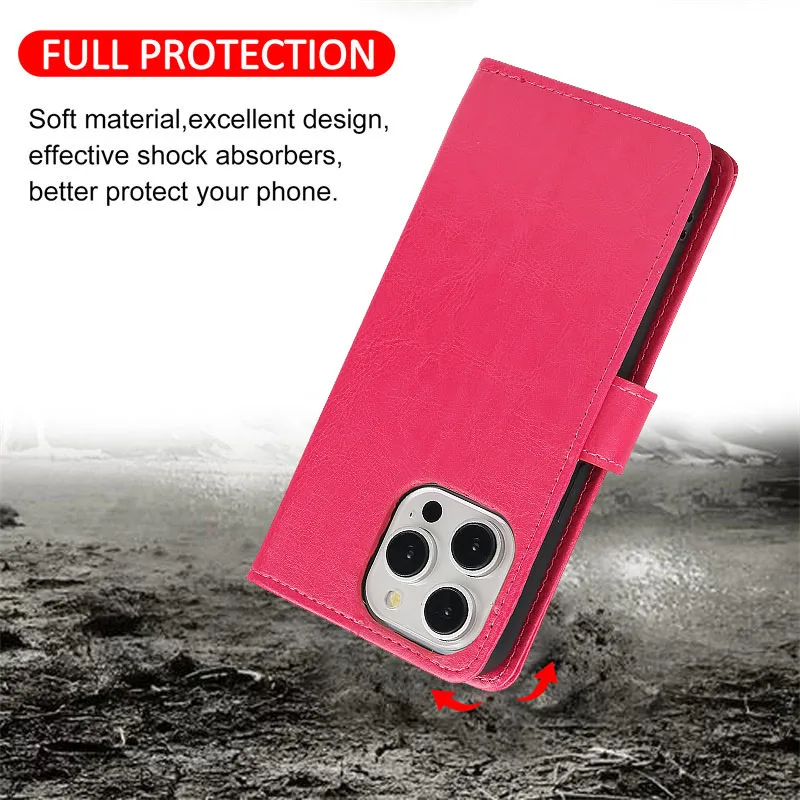Luxury Leather Flip Wallet Case with Card Slot - Premium Protective Cover