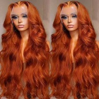 Perruques de cheveux humains ondulés Orange Ginger 13x4 Lace Front, Perruque frontale en dentelle colorée HD 13x6 sans colle pré-épilée pour femmes 4x4 5x5 3